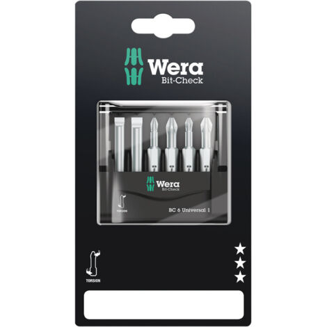 Wera Bit-Check 6 Universal 1 SB, 6-teilig 05073635001 (1/4)