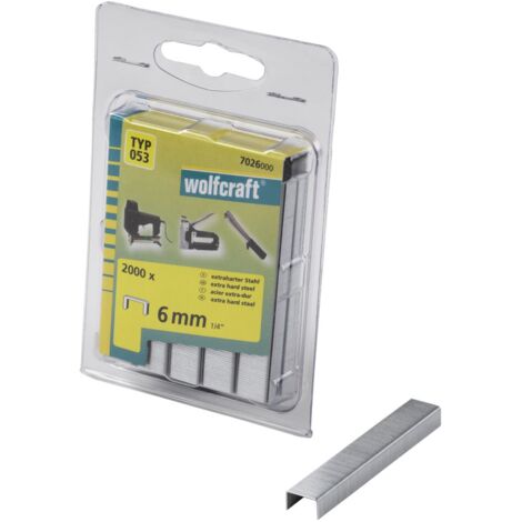 Wolfcraft - 2000 Klammern br,X-hart.Stahl Typ53 6mm - 7026000