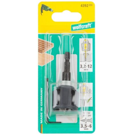 Wolfcraft - Vorbohrer mit Senker und Tiefenstopp ø3,2x12mm - 4392000
