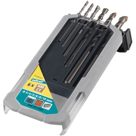 Wolfcraft - 6 HM-Spezial-Betonbohrer, Ø3-10 mm, sort - 7110000 (1/2)