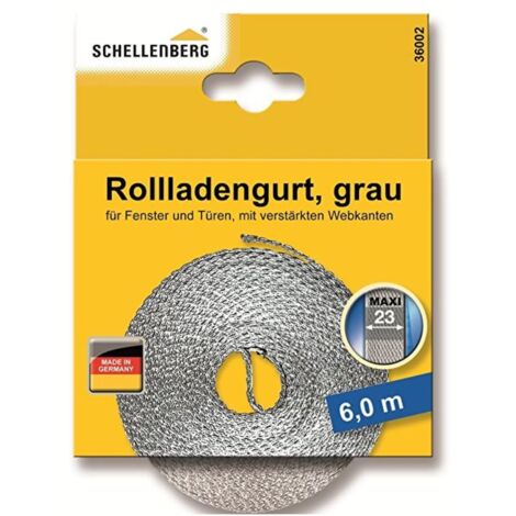 Schellenberg - Rolladengurt 23mm/6,0 m grau - 36002