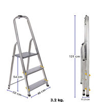 Hostrom - Scala Dura in alluminio 6 gradini, leggera e pieghevole, piedini  antiscivolo, altezza piattaforma 119 cm