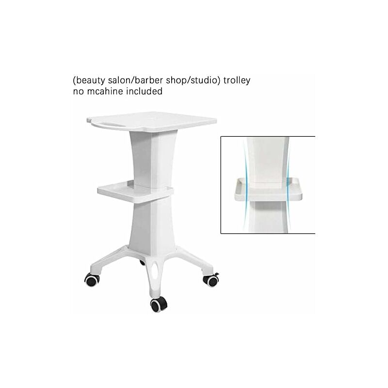 Qiwey Chariot Médical 2 Niveaux + 2 Tiroirs - 44x64x96cm - Roulettes Freinables - Pour Salon/SPA/Hôpital