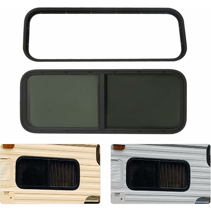 Fenêtre Latérale Coulissante Teintée 1000x400mm Pour Caravane - Avec Protection Anti-Insectes