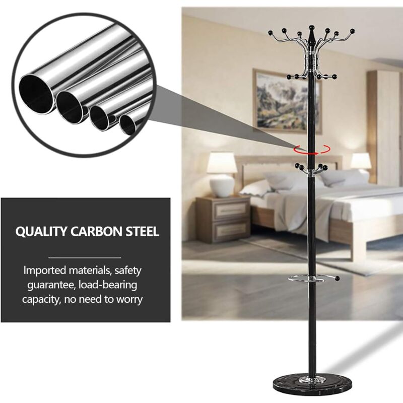 HUIJ Support de Porte-Manteau en métal,Base en marbre Stable,de Haute qualité avec Crochets,Chapeau d'arbre en métal ou Cintre à Disque,Support de Porte-Manteau de Chambre à Coucher sur Pied(170 cm HUIJ Support de Porte-Manteau en métal,Base en marbre Stable,de Haute qualité avec Crochets,Chapeau d'arbre en métal ou Cintre à Disque,Support de Porte-Manteau de Chambre à Coucher sur Pied(170 cm