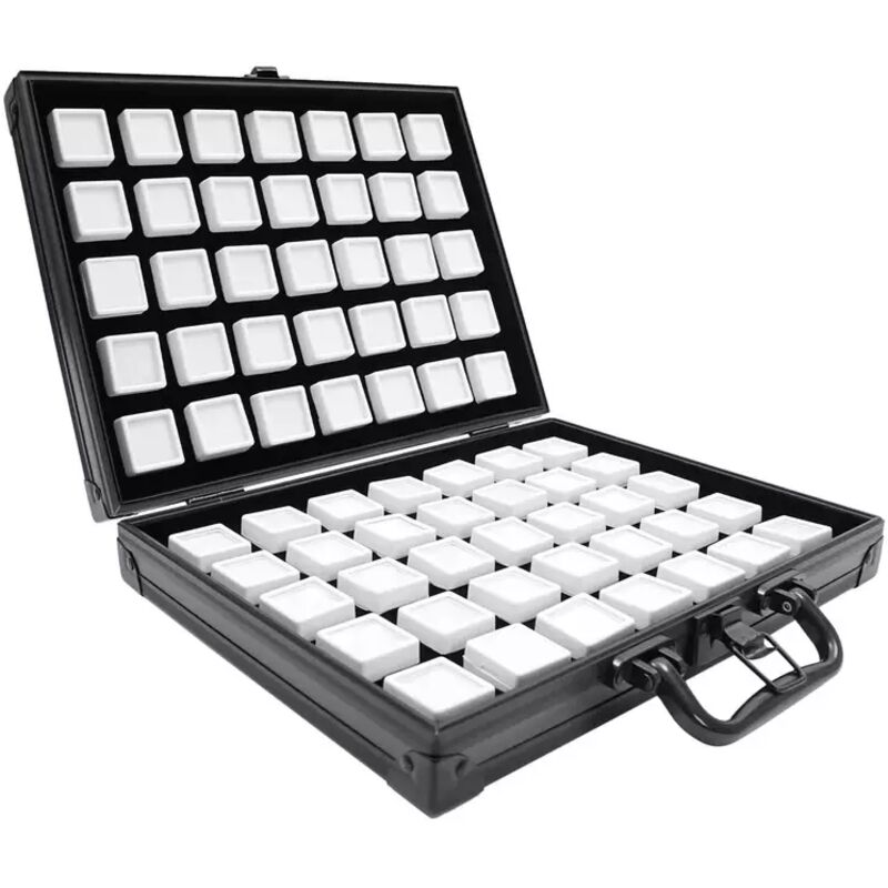 BENECREAT 60 boîte de Présentation de Pierres Précieuses Étui de Rangement pour Diamants Organisateur de Bijoux en Cuir PU et Plastique Éponge de Protection pour Collection de Pierres (Blanche