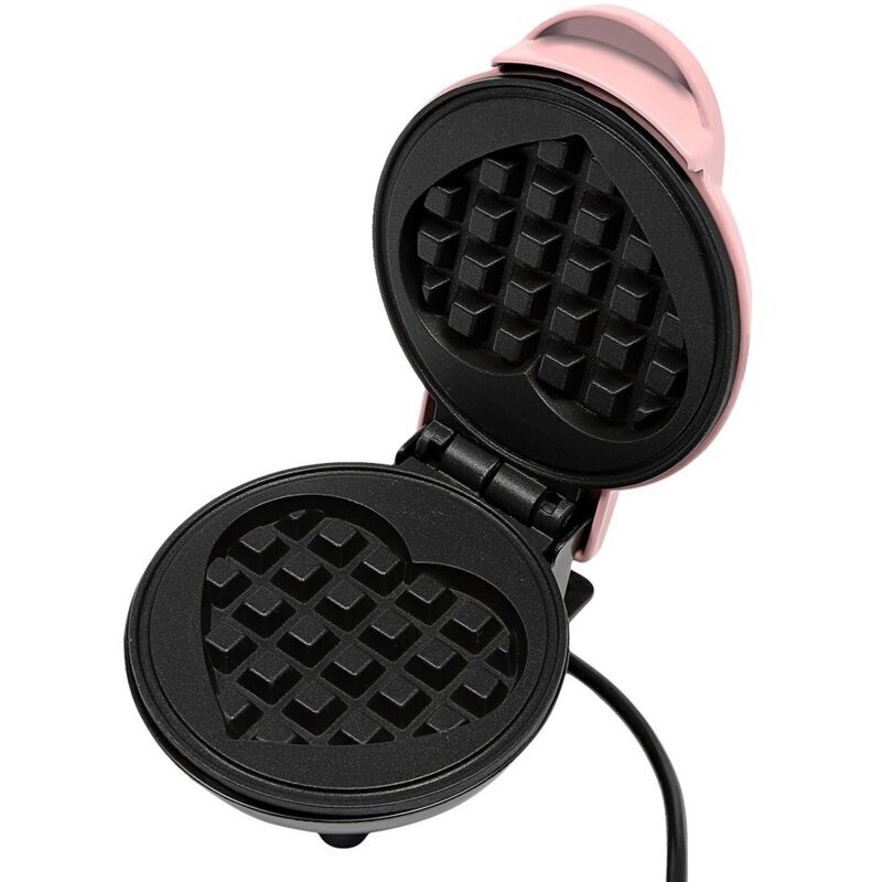 Gaufrier Compact Rose 500W Plaques Antiadhésives - Jocca - Gaufres En 2-3 Minutes
