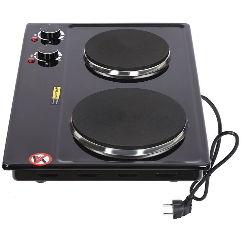 Plaque De Cuisson Electrique Double 2500W - Réchaud Portable 2 Feux Réglables Pour Cuisine, Camping, Appartement