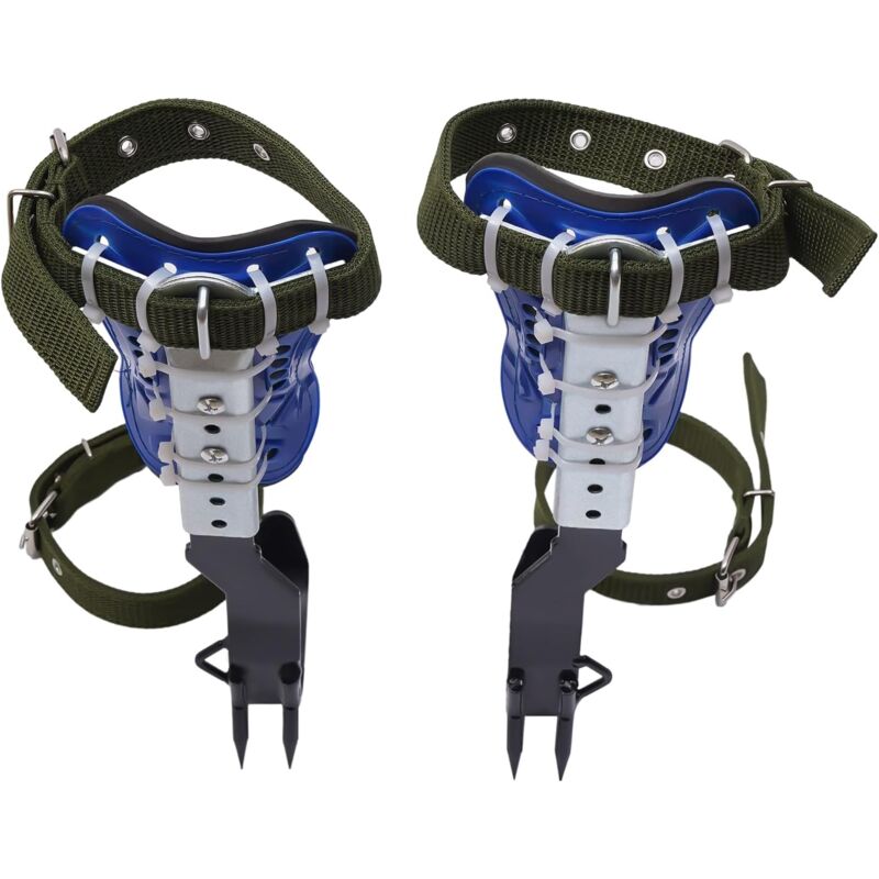 Ensemble De Crampons D'escalade , 1 Paire D'éperons En Acier Allié Avec Corde Et Harnais De Sécurité, Capacité De Charge De 158 Kg, équipement D'arboriste Pour Grimpeurs, Cueillette De Fruits, Orange