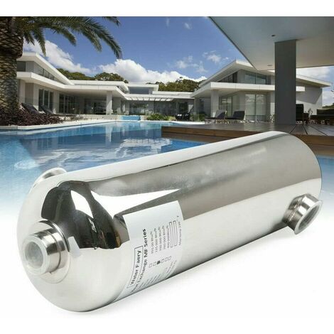 Senderpick – Échangeur de chaleur pour piscine 60 kW – Acier inoxydable SS304 – Dimensions 485 x 134 mm – Débit 250 l/min – Installation pro recommandée