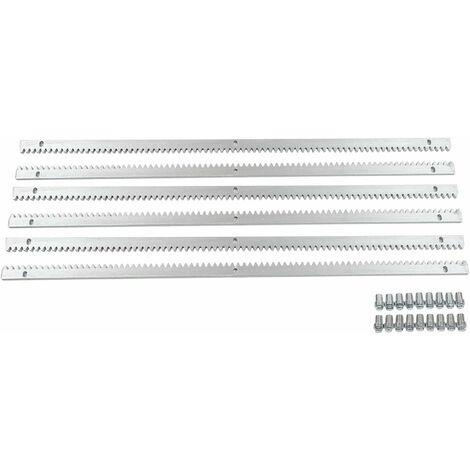 Barre dentée 6 x 1 m pour portail coulissant, entraînement de portail coulissant, accessoires jusqu'à 2000 kg (1/5)