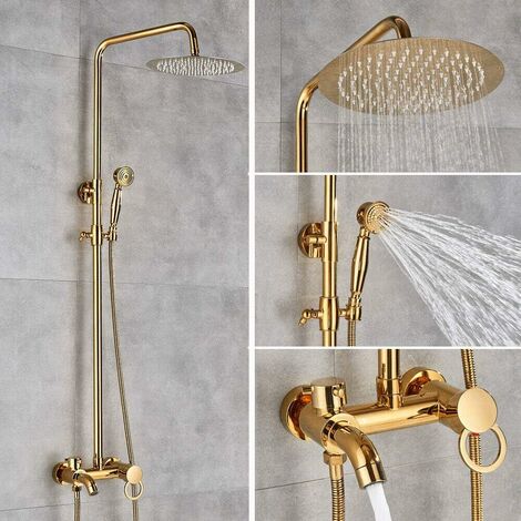 Senderpick – Colonne de douche sans robinetterie – Douchette pluie 20 cm – Acier inoxydable – Hauteur réglable 80-120 cm – Installation facile