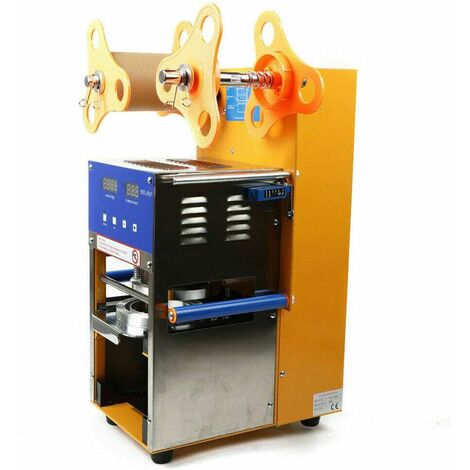 Machine à Sceller Tasses Thé Au Lait 300 Tasses/Heure - Manuelle Électrique 90/95mm Bleu