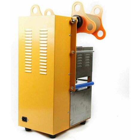 Machine à Sceller Tasses Thé Au Lait Manuelle - 300 Tasses/h, Diamètre 90/95mm, Réglable Température, 220V, Orange