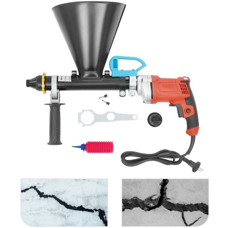 Pistolet à coulis 700 W Presse à mortier électrique Pompe à mortier avec 2 buses et buse ronde pour murs et sols en maçonnerie