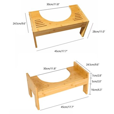 Tabouret De Toilette En Bois Pour Squat - 45x23x18 Cm - Anti-constipation, Confortable - Adultes Et Enfants
