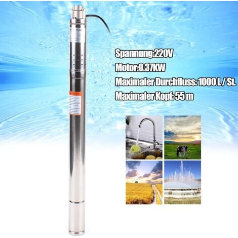 Pompe De Puits Profond 2 Pouces, Solaire, Débit Max 1000 L/h - Idéale Pour Jardin, Irrigation