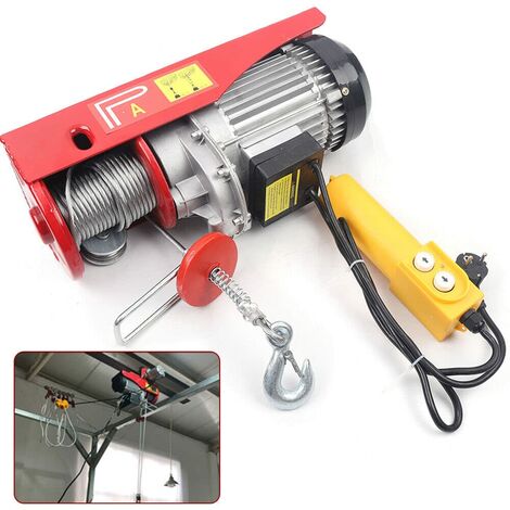 1450W 800 kg Palan Électrique, avec interrupteur d'arrêt d'urgence arrêt d'extrémité de grue treuil 6 à 12 m pour Garages Entrepôts Usines (1/5)