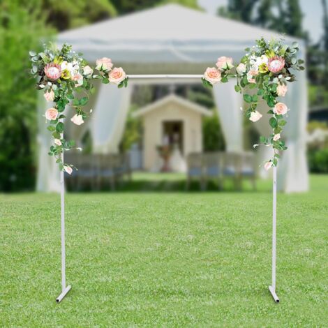 2 x 2m mariage arc carré en métal ballon arc stand set, tube en fer galvanisé de haute qualité, bonne capacité de charge, structure en forme de t, pour mariage, fête