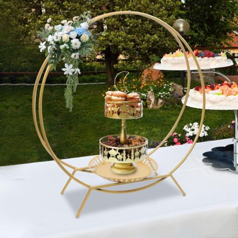Senderpick – Support de gâteau en métal 80 cm – Décoration mariage et anniversaire – Couleur or – Léger et facile à transporter (1/4)