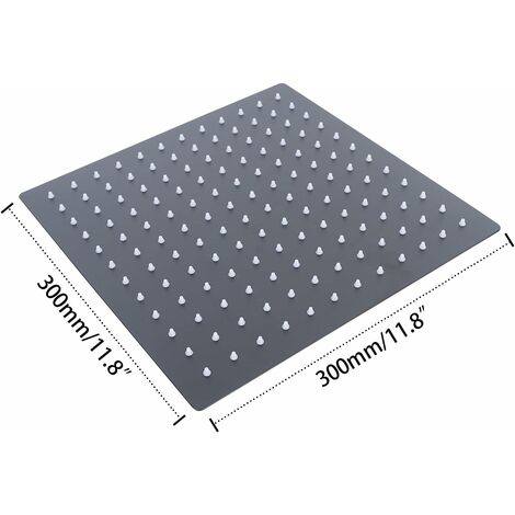 Pommeau De Douche Douchette Carré 25x25cm Ultra-Mince Haute Pression Tête De Douche Réglable Pluie