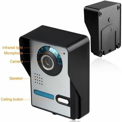 7" Interphone vidéo La Fonction de Vision Nocturne，sonnette de porte moniteur caméra bouton tactile