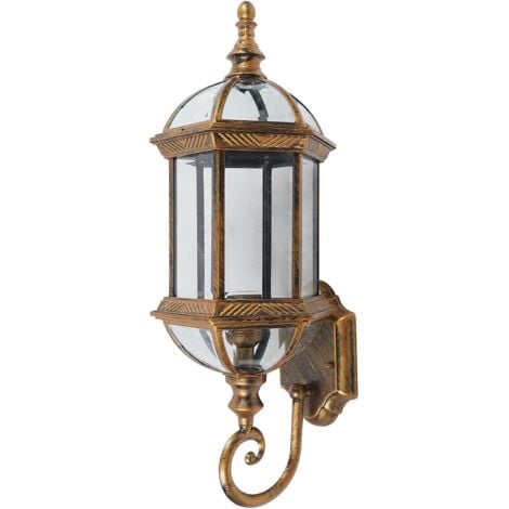 Applique murale Applique murale antique Applique de jardin Applique d'extérieur Applique murale en métal et verre étanche Prise 220 V E27 (sans ampoule)