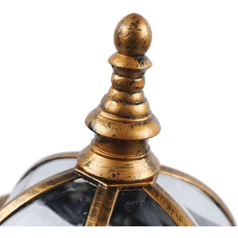 Applique murale Applique murale antique Applique de jardin Applique d'extérieur Applique murale en métal et verre étanche Prise 220 V E27 (sans ampoule)