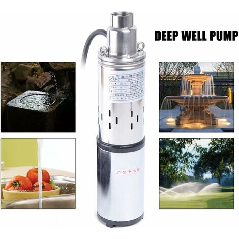 Pompe à Eau Solaire 48V - Submersible Pour Puits Profond, 280W, 60m De Hauteur, Débit 16L/min, Neuve