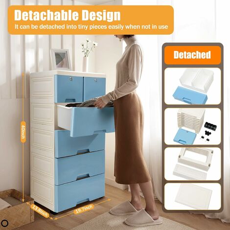 Commode de rangement - Armoire sur pied - En plastique - Table de ...