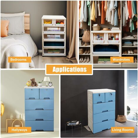 Commode de rangement - Armoire sur pied - En plastique - Table de ...