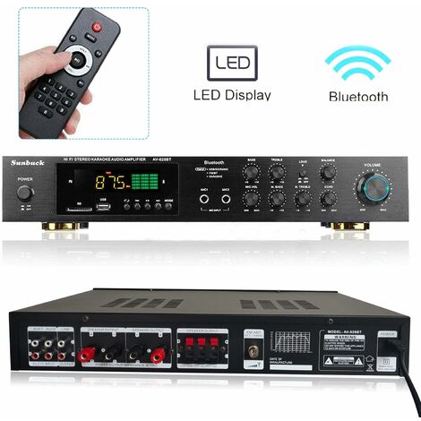 Amplificateur stéréo audio numérique, complet, 600 W, avec Hifi, bluetooth, bande FM/AM intégré, 5 canaux et télécommande (1/5)