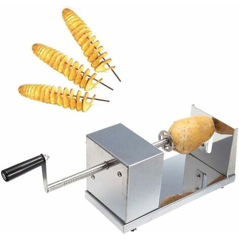 Coupe-patates en spirale en acier inoxydable Coupe-patates en spirale pour légumes Coupe-patates pour chips Coupe-fruits Coupe-patates en spirale Machine à couper multifonctionnelle (1/5)