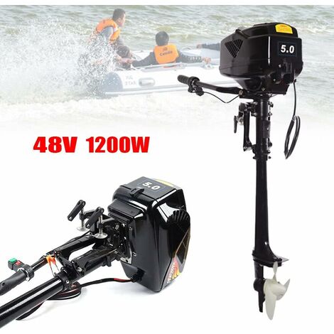 Senderpick – Moteur hors-bord électrique 1200W 48V – Moteur sans balai avec noyau en cuivre – Support en alliage d'aluminium – Vitesse 18 km/h