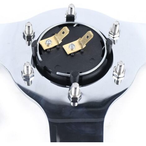 Volant De Course POHOVE 350mm - Alliage Aluminium Et Cuir PU - Design Sport - Compatible Most Véhicules