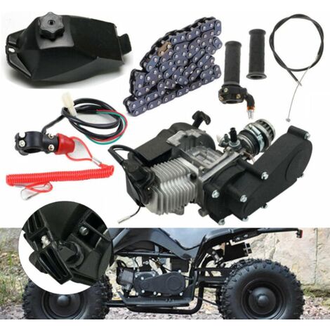 Kit moteur 49CC 2 temps, moteur monocylindre refroidi par air, moteur de démarrage manuel pour la plupart des mini-motos de poche 49cc refroidies par air, mini-motos tout-terrain, VTT et scooters. (1/5)