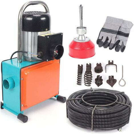 Nettoyeur de tuyaux électrique 1000 W, Nettoyeur de tuyaux 20 mm à 110 mm Nettoyeur de tuyaux pour égouts Baignoire