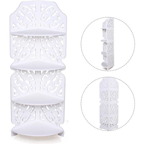 Étagère De Douche D'angle En Acrylique 2 Niveaux - Organisateur De Salle De Bain Sans Perçage, Plateau De Rangement Pour Shampoing, Gel Douche, Accessoires