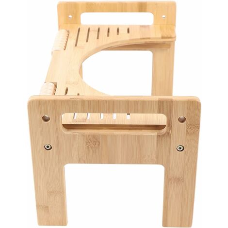 Tabouret Toilette En Bois Bambou Pliable - Hauteur Réglable Anti-Hémorroïdes