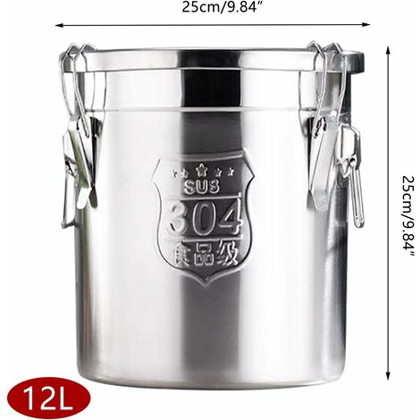 12L Boîtes Alimentaires Scellées Acier Inoxydable Cuisine Réservoir De