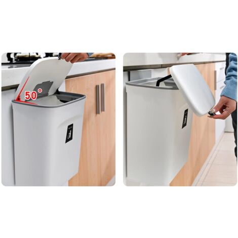 Poubelle Suspendue Avec Couvercle Coulissant, Sous évier, Plastique