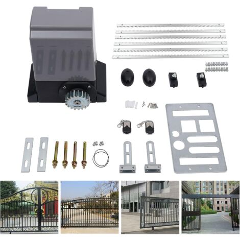 Senderpick – Kit de motorisation de portail coulissant – Télécommande radio – Charge max 1200 kg – Longueur max 6 m – Moteur 550 W avec capteur de sécurité