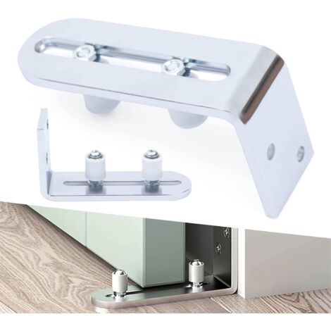 Guide de sol pour porte coulissante, rail de système de porte coulissante 1 pièce, guide de rouleau de sol ajustable avec vis, quincaillerie de montage de porte coulissante pour tous les guides de por (1/5)