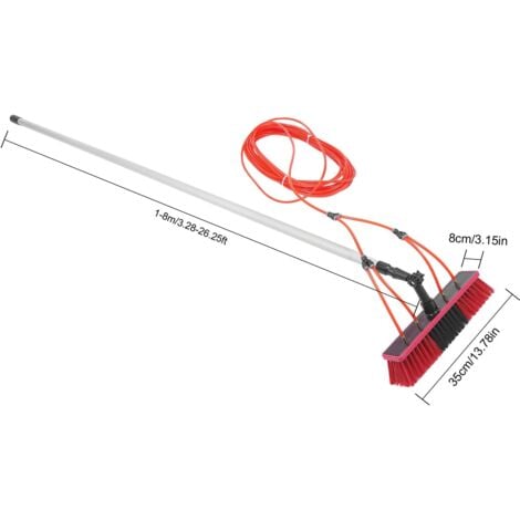 Brosse de nettoyage de panneau solaire de 26 pieds et kit d'électrode d'alimentation en eau d'électrode,Convient pour le nettoyage des fenêtres, le nettoyage des panneaux solaires photovoltaïques et l