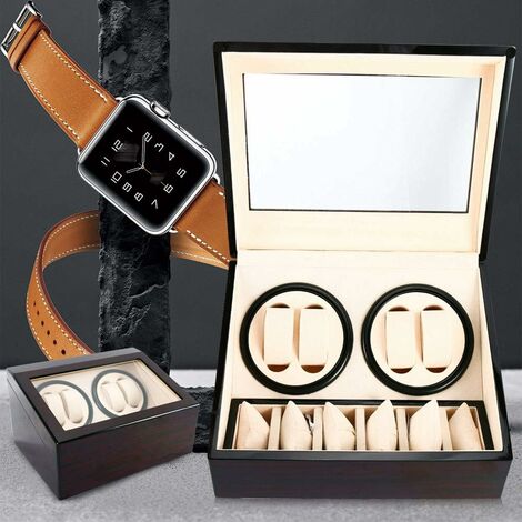 Automatique Boîte de Remontoir de Montre 4 + 6, Boîte de Montre de Remontoir de Montre Boîte Vitrine en Fibre de Carbone, pour Toutes Les Montres Automatiques Montres Mécaniques avec Alimentation (1/5)