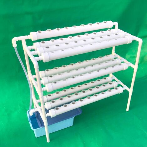 3 couches 90 Plant Sites Hydroponic Site Grow Water culture kit PVC pour plantes de jardin et expériences hydroponiques, légumes, fleurs, fruits