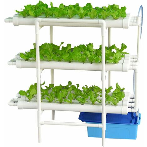 Senderpick – Système hydroponique 3 couches 108 emplacements – PVC-U alimentaire – Économie d'eau et nutriments – Pour légumes et herbes en intérieur