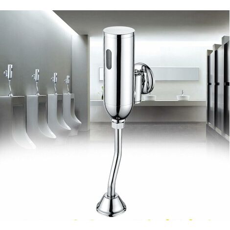 Chasse d'eau d'urinoir, Valve de chasse d'eau d'urinoir automatique à capteur de pression Toilette infrarouge 1/2 pouce Rinçage d'urinoir 0.05Mpa-0.6Mpa pour urinoir Toilette de salle de bain (Batteri (1/5)
