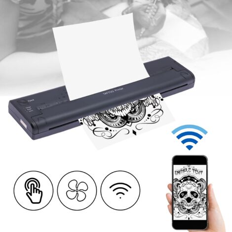 Machine à tatouer ATS886 A4 - Machine à tatouer portable avec USB, sans fil, Bluetooth, couleur noire