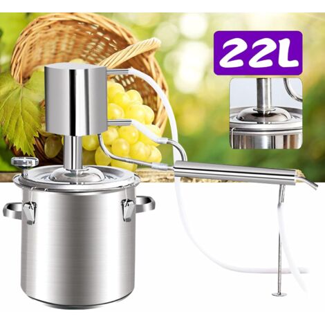 Distillateur d'huiles essentielles en acier inoxydable 304, vapeur, hydrosol, eau distillée 22 l (1/5)